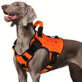 Orange XL | Bright Waterproof Dog Harness Vest | Halloween High Vis Gear | for Extra Large Hunting Dogs