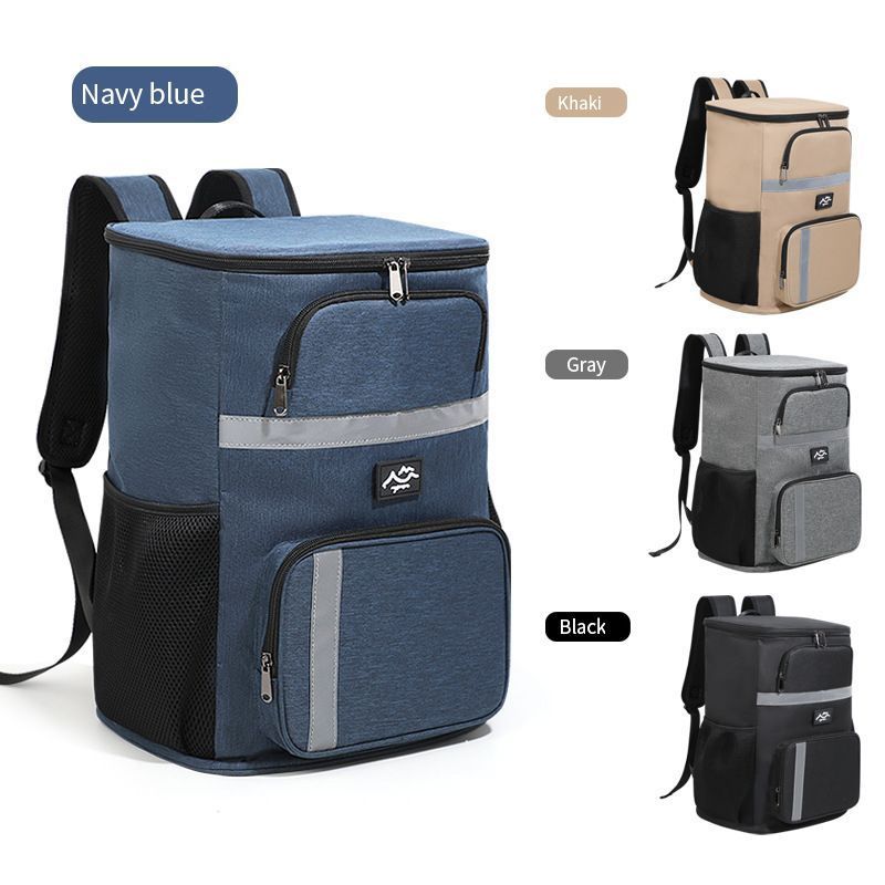 Outdoor Camping Insulated Cooler Backpack for Picnic Hiking (Navy blue)