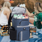 Outdoor Camping Insulated Cooler Backpack for Picnic Hiking (Grey)