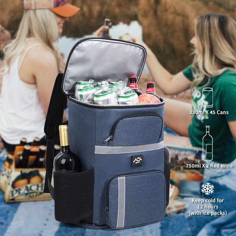 Outdoor Camping Insulated Cooler Backpack for Picnic Hiking (Khaki)