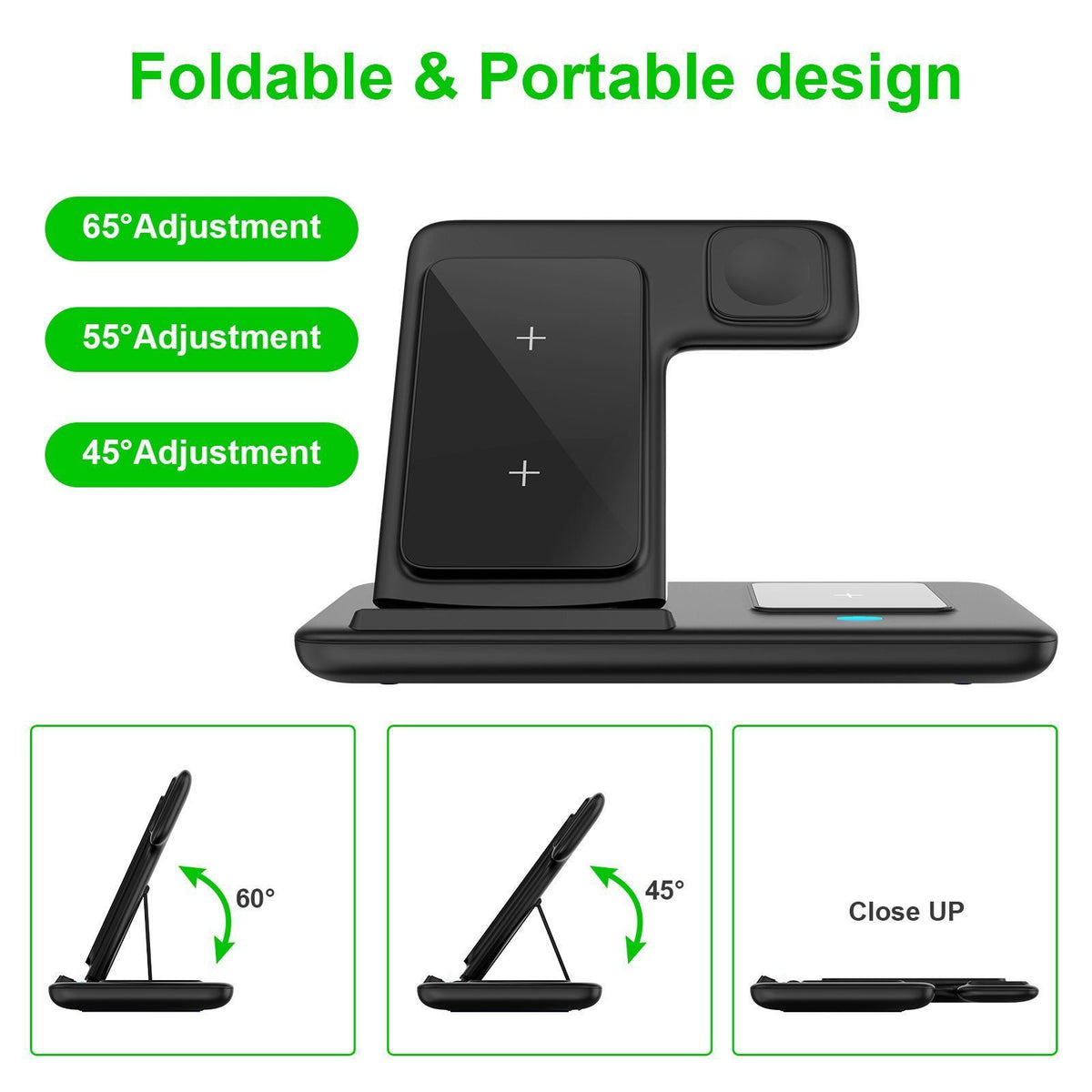 Black 3-in-1 Wireless Charger