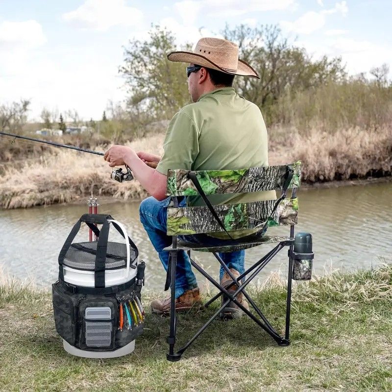 Multi-Functional Tactical Fishing Bucket Backpack, Waterproof Large Capacity, Built-in Livewell, All Gear Storage in One Bag