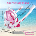 Adult Full Face Snorkel Mask Dual Tube 180° Panoramic Anti-Fog, Unisex Snorkelling Gear for Outdoor Water Sports S/M.white+blue