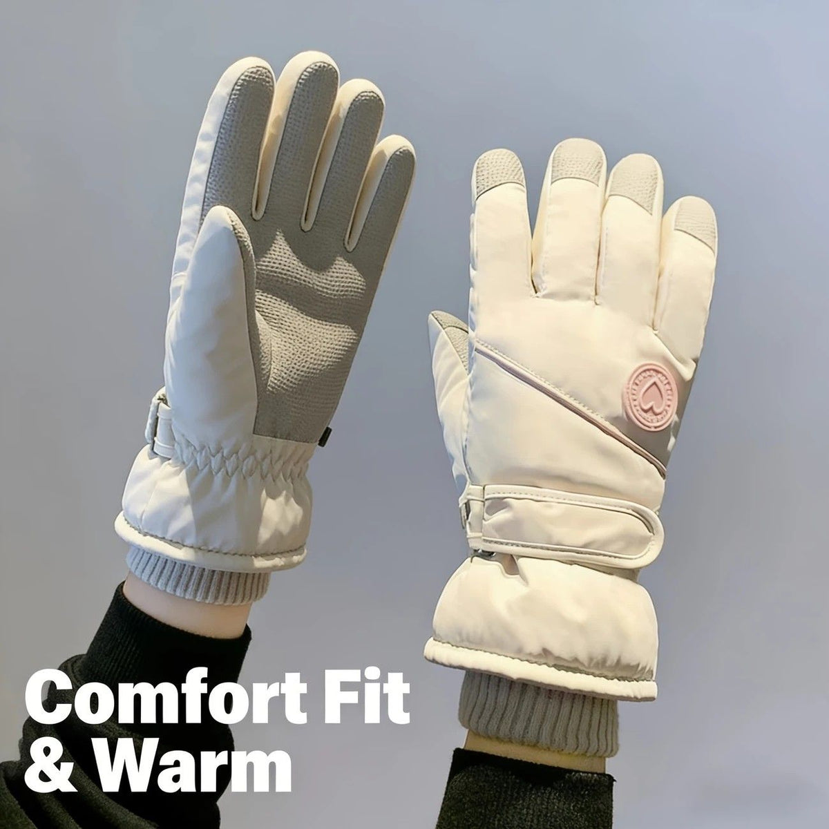 Women's Winter Thick Warm Gloves｜Windproof, Anti-Slip, Touchscreen, Suitable for Skiing, Cycling, and Electric Scooters(pink)