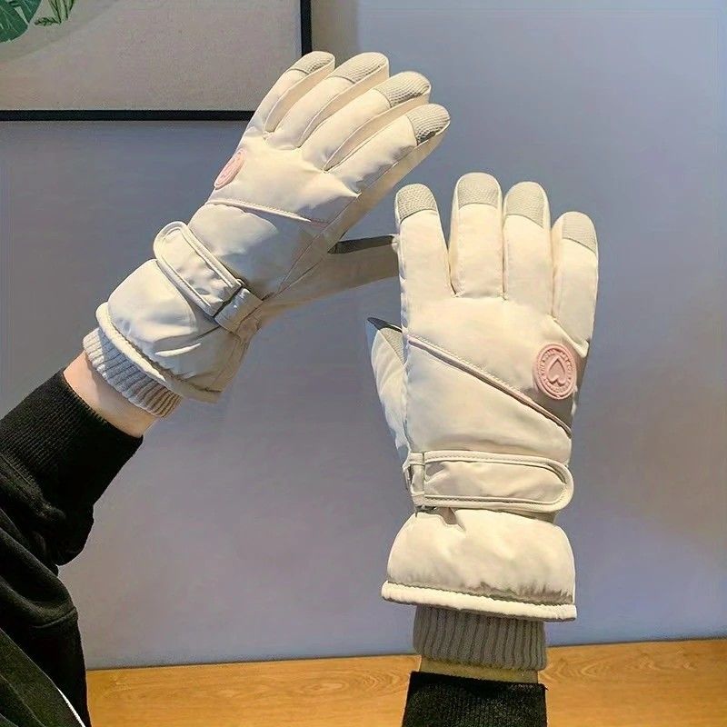 Women's Winter Thick Warm Gloves｜Windproof, Anti-Slip, Touchscreen, Suitable for Skiing, Cycling, and Electric Scooters(pink)