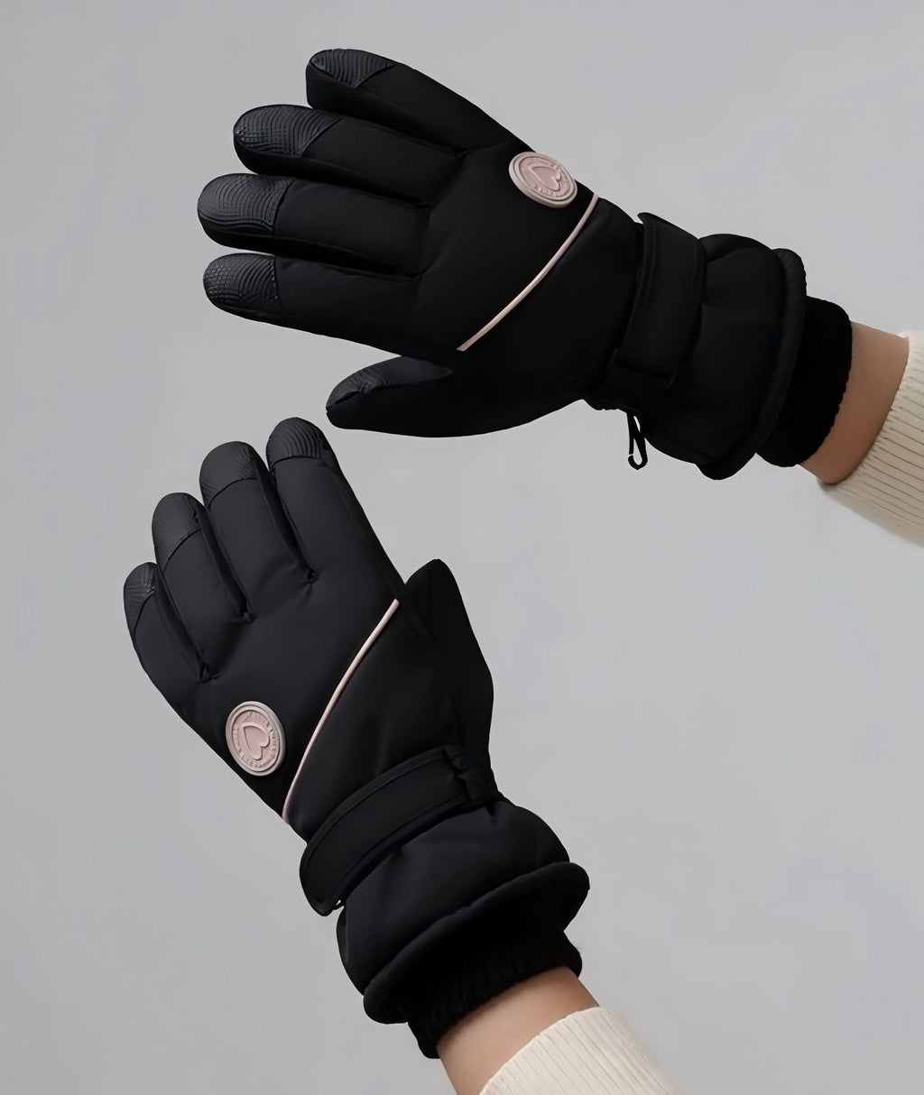 Women's Winter Thick Warm Gloves｜Windproof, Anti-Slip, Touchscreen, Suitable for Skiing, Cycling, and Electric Scooters(pink)
