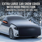 All-season universal semi car cover with portable design, compatible with various vehicle models. Effectively blocks sunlight, prevents snow and falling leaves. Enjoy an extra 10 minutes of sleep every day. Hassle-free car protection all year round.