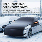 All-season universal semi car cover with portable design, compatible with various vehicle models. Effectively blocks sunlight, prevents snow and falling leaves. Enjoy an extra 10 minutes of sleep every day. Hassle-free car protection all year round.