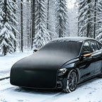 All-season universal semi car cover with portable design, compatible with various vehicle models. Effectively blocks sunlight, prevents snow and falling leaves. Enjoy an extra 10 minutes of sleep every day. Hassle-free car protection all year round.