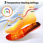 Rechargeable Heated Insoles with Bluetooth APP Control – 3 Heat Settings (40–60°C), Trim-to-Fit, 3000mAh Battery | NEW ARRIVAL(NO: S)