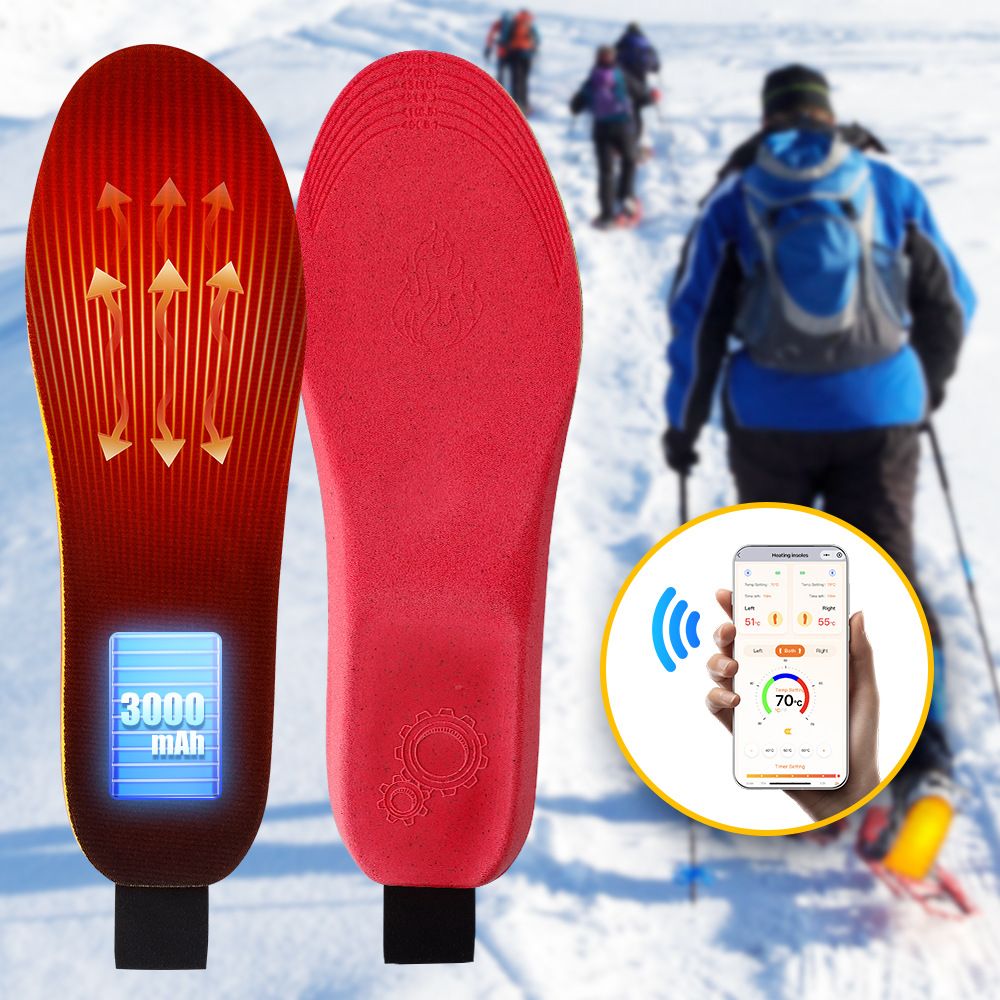 Rechargeable Heated Insoles with Bluetooth APP Control – 3 Heat Settings (40–60°C), Trim-to-Fit, 3000mAh Battery | NEW ARRIVAL(NO: S)