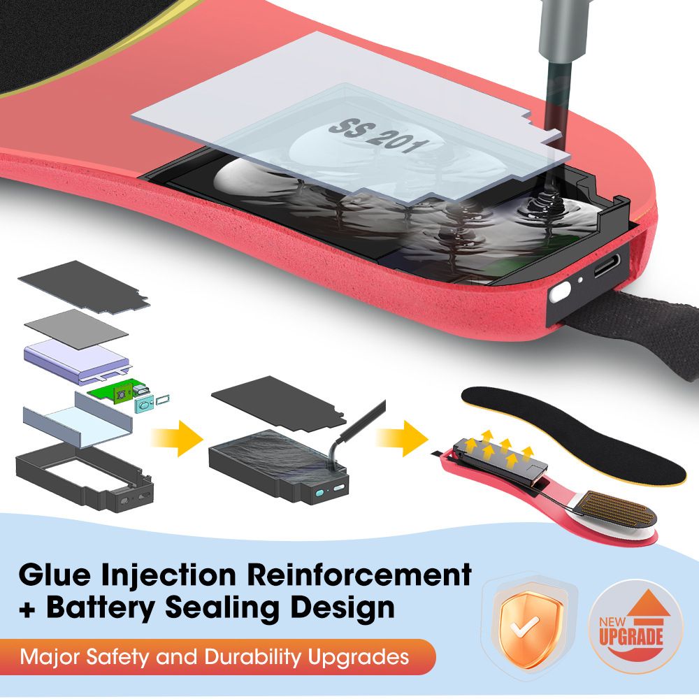 Rechargeable Heated Insoles with Bluetooth APP Control – 3 Heat Settings (40–60°C), Trim-to-Fit, 3000mAh Battery | NEW ARRIVAL(NO: S)