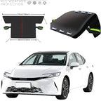 Four-Season Protection, Oxford Cloth Snow & Windshield Cover, Extra-Large Size, Sturdy and Frost-Resistant / 6-Magnet Oxford Cloth Front Shield + Side Window Cover + Windproof Straps + Green ive Strip