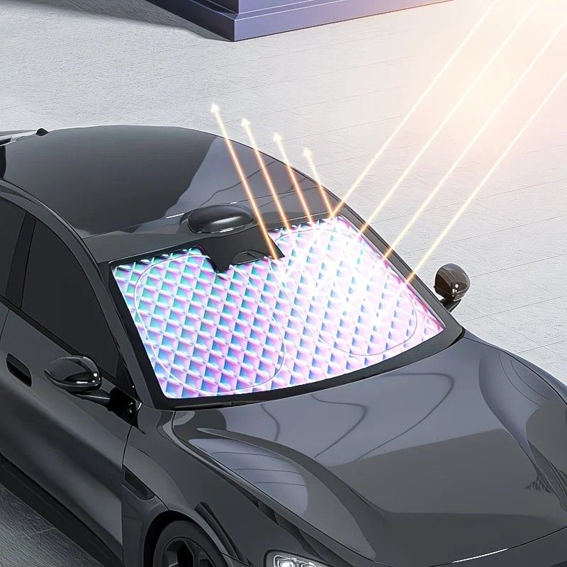 Car Sunshade: Laser Reflective Coating for Scientific Sun Protection, Dual-Layer Heat Insulation with Seamless Fit, Quick Cooling After Sun Exposure, Protects Interior from Aging.