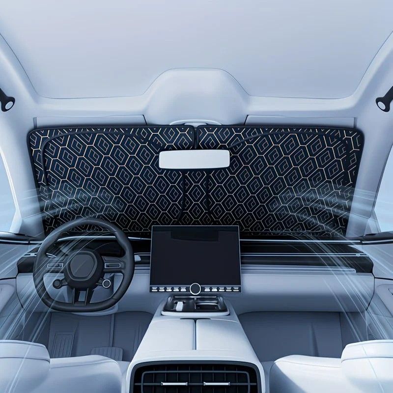 Car Sunshade: Laser Reflective Coating for Scientific Sun Protection, Dual-Layer Heat Insulation with Seamless Fit, Quick Cooling After Sun Exposure, Protects Interior from Aging.