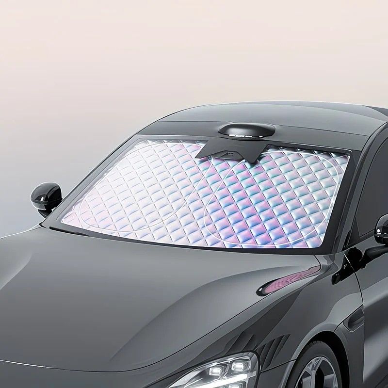 Car Sunshade: Laser Reflective Coating for Scientific Sun Protection, Dual-Layer Heat Insulation with Seamless Fit, Quick Cooling After Sun Exposure, Protects Interior from Aging.