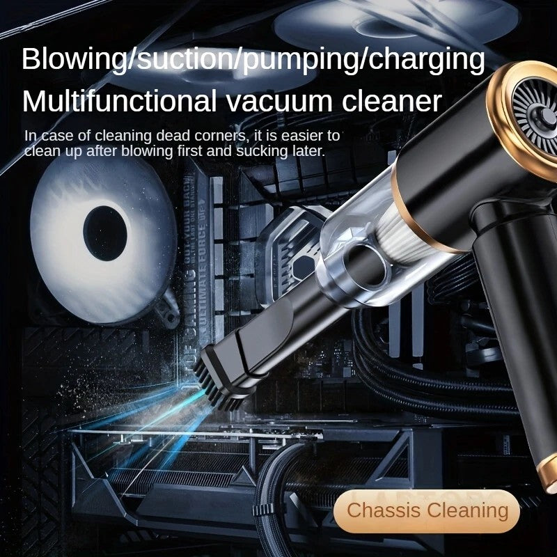 Blow-Suction Integrated Cordless Handheld Vacuum, Powerful & Portable Design, Ideal for Cars, Homes, Offices, Effortlessly Cleans Pet Hair.