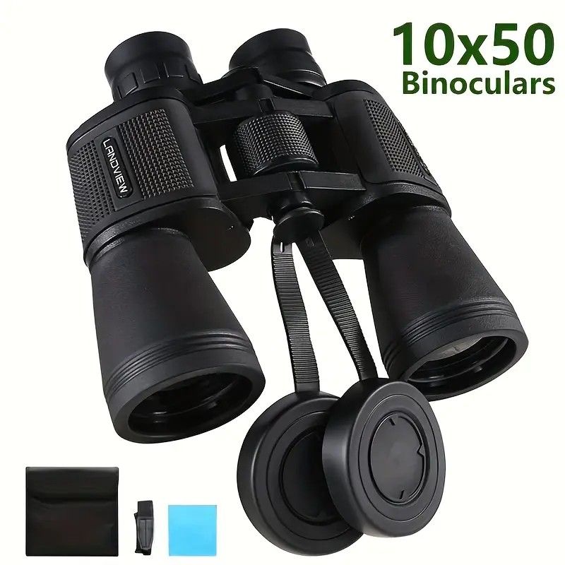 10x50 HD Binoculars - Wide Angle Large Eyepiece - Night Vision for Birdwatching Hiking Concerts - Lightweight & Portable(Orange handwheel)