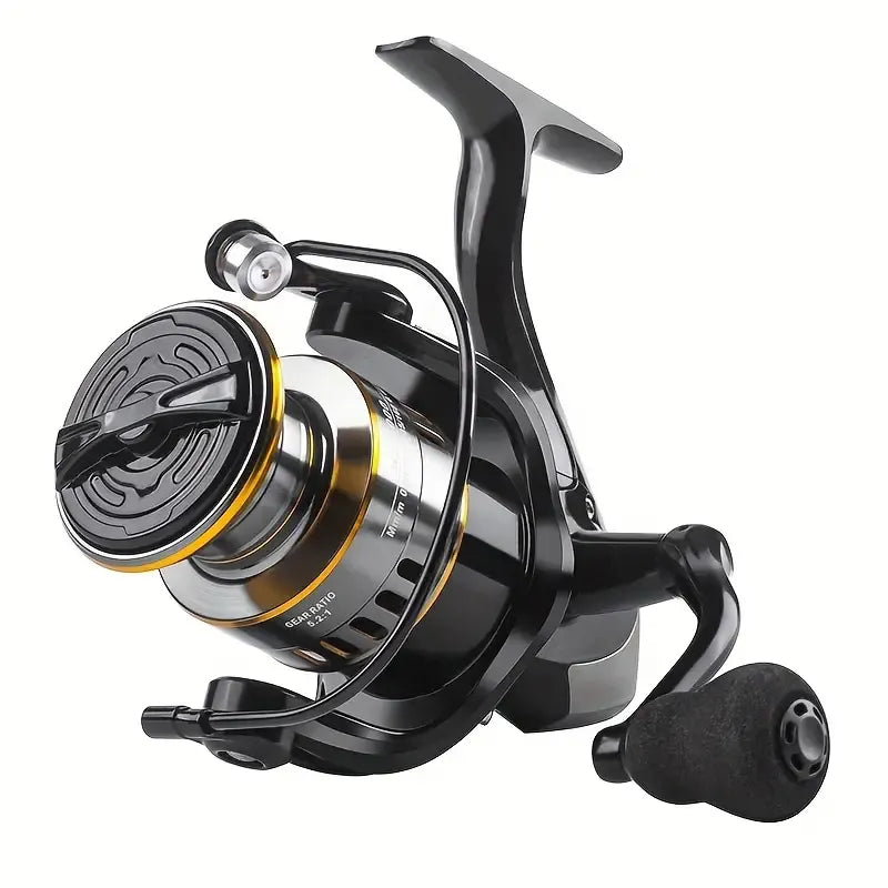 Spinning Reel Fishing Reel, Metal Spool, Metal Handle, 5.2:1 Gear Ratio, 10KG Drag, Smooth and Sensitive Line Output, Left/Right Hand Interchangeable, Rotating Fishing Reel, Suitable for Freshwater and Saltwater(HE3000)