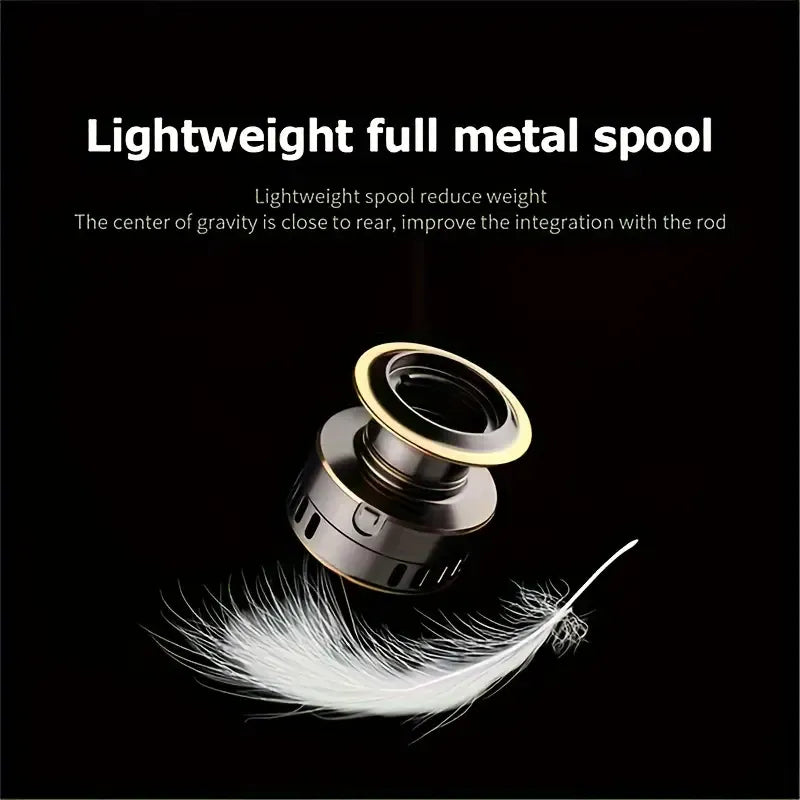 Spinning Reel Fishing Reel, Metal Spool, Metal Handle, 5.2:1 Gear Ratio, 10KG Drag, Smooth and Sensitive Line Output, Left/Right Hand Interchangeable, Rotating Fishing Reel, Suitable for Freshwater and Saltwater(HE5000)