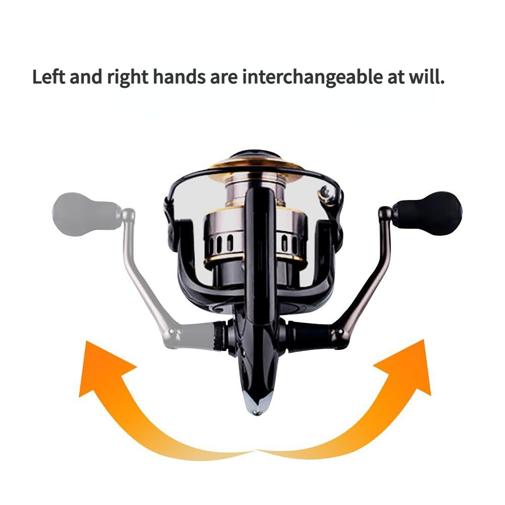 Spinning Reel Fishing Reel, Metal Spool, Metal Handle, 5.2:1 Gear Ratio, 10KG Drag, Smooth and Sensitive Line Output, Left/Right Hand Interchangeable, Rotating Fishing Reel, Suitable for Freshwater and Saltwater(HE5000)