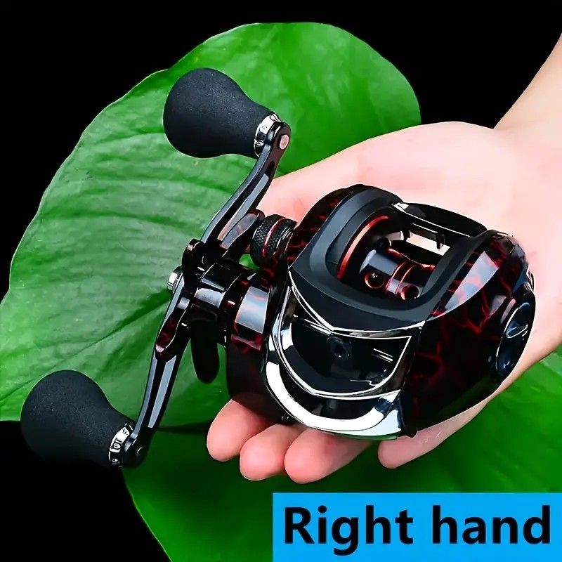 High Speed 18+1BB Baitcasting Reel, Dual Brake System, Max Drag 20lb - Ergonomic Handle, Stainless Steel Durable Spool - Ideal for Carp and Bass Fishing, Suitable for Saltwater and Freshwater, Angler's Choice | Smooth Black Finish(DW121R right hand)