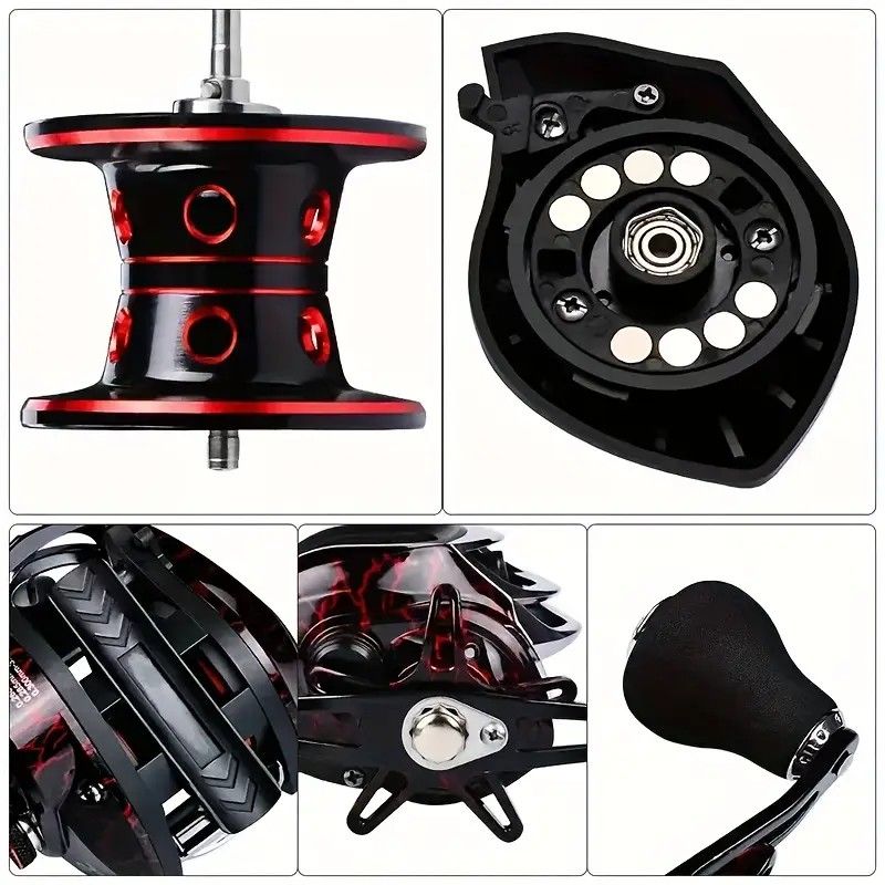 High Speed 18+1BB Baitcasting Reel, Dual Brake System, Max Drag 20lb - Ergonomic Handle, Stainless Steel Durable Spool - Ideal for Carp and Bass Fishing, Suitable for Saltwater and Freshwater, Angler's Choice | Smooth Black Finish(DW121L left hand)