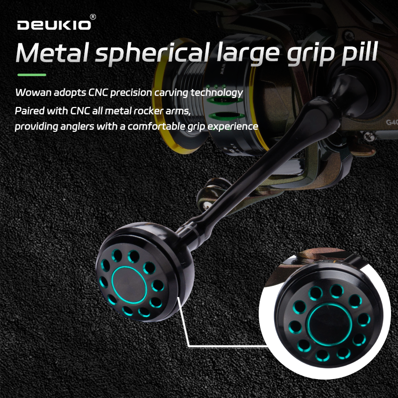 DEUKIO GSW Spinning Reel, Anti-Slip Metal Spool, 3+1 Bearings Zero-Gap, Waterproof Rustproof, Long Cast for Big Fish
