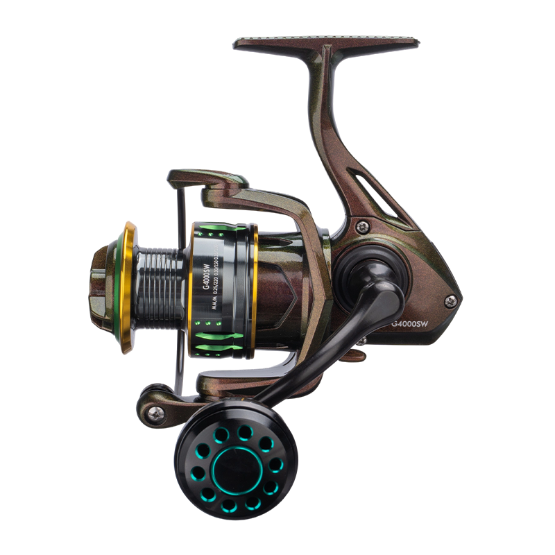 DEUKIO GSW Spinning Reel, Anti-Slip Metal Spool, 3+1 Bearings Zero-Gap, Waterproof Rustproof, Long Cast for Big Fish