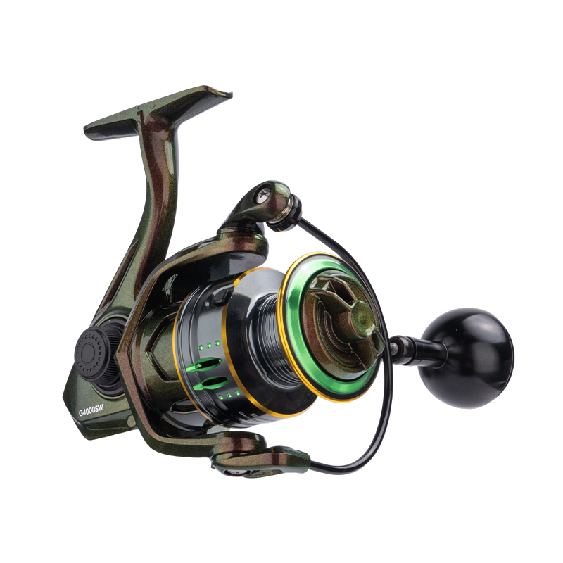 DEUKIO GSW Spinning Reel, Anti-Slip Metal Spool, 3+1 Bearings Zero-Gap, Waterproof Rustproof, Long Cast for Big Fish