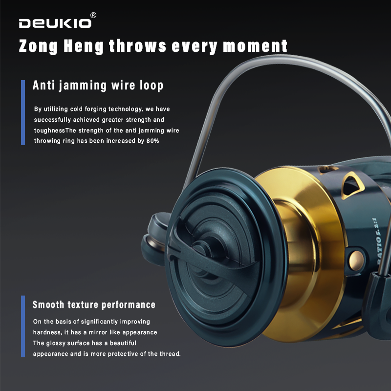 DEUKIO All-Purpose Spinning Reel, 15kg Max Drag + CNC Metal Handle, Zero-Gap Waterproof Design, Ultra-Stable for Landing Big Fish（SA3000)