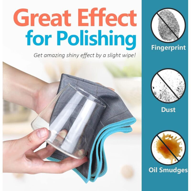 400GSM Microfiber Carbon Magic Cloth Cleaning Towel Washable Non Trace Absorbent Polishing Towel