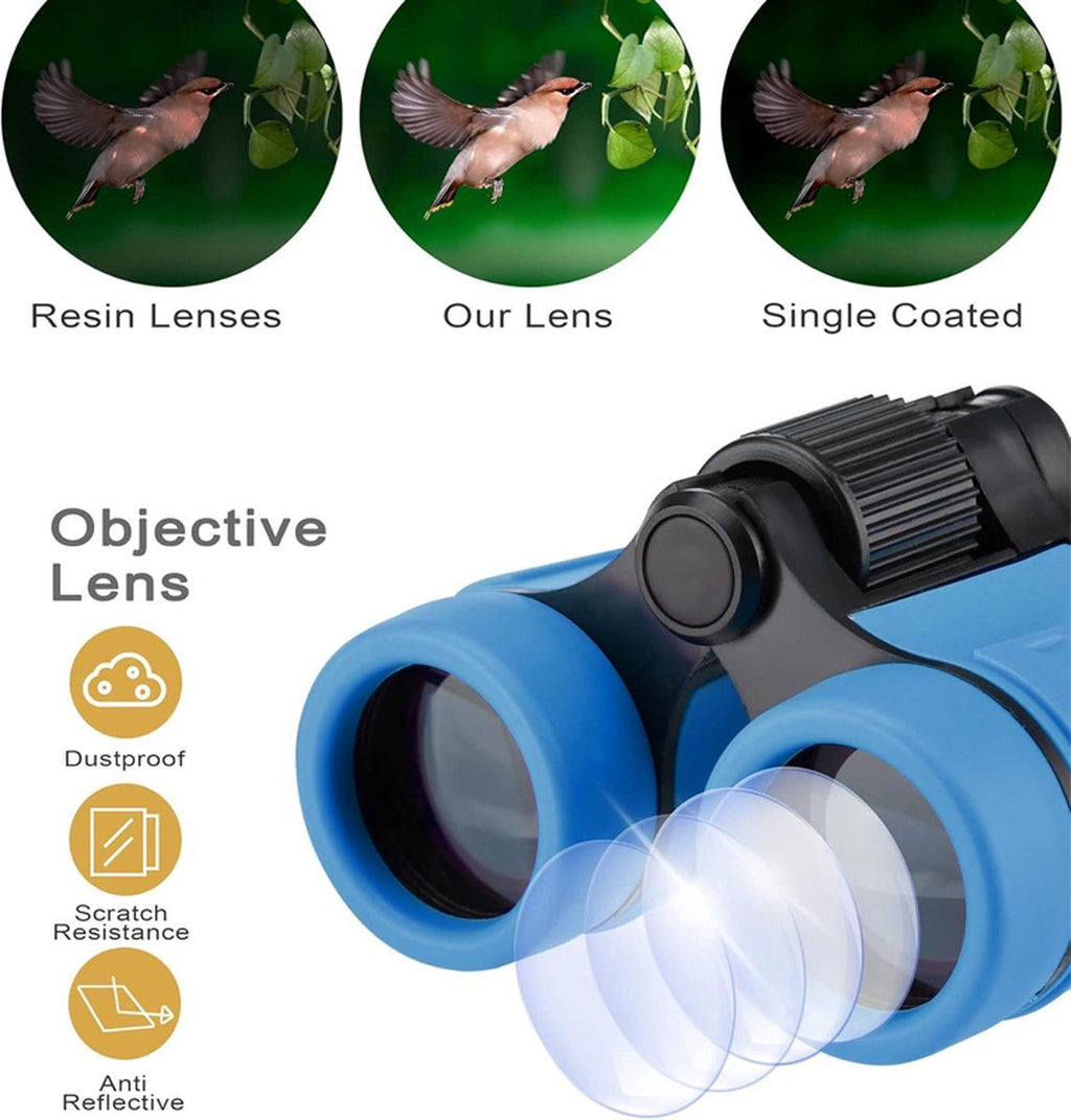Kids Binoculars for Bird Watching and Camping, Blue, 4 x 30