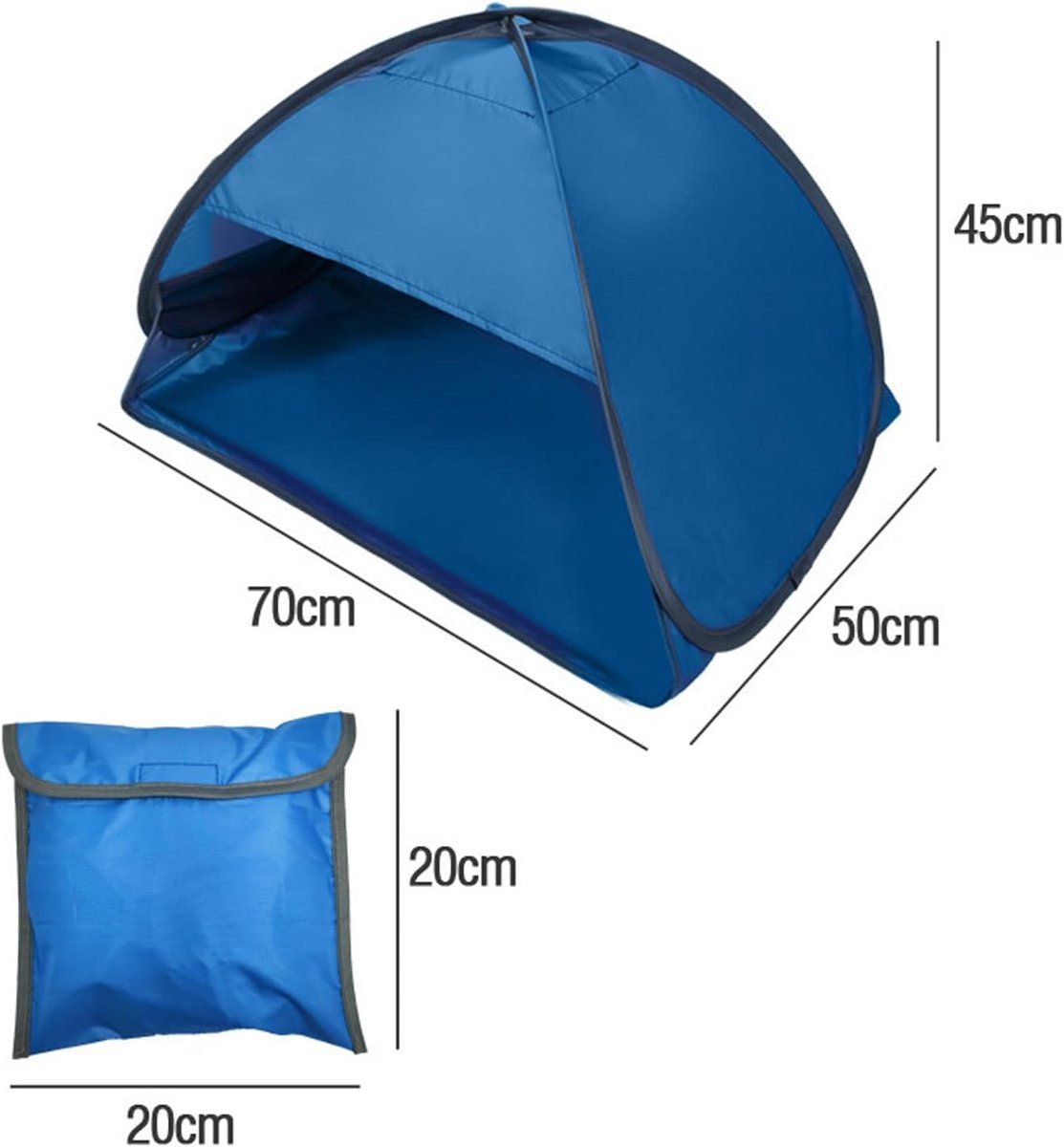 Pop Up Beach Tent for Babies and Dogs, Waterproof UV Protection, Blue, 70 x 50 x 45 cm