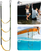 4-step rope ladder for boat, boat rope ladder extension, foldable auxiliary ladder for boat, swim ladder for sailboat, kayak - Perfet