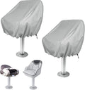 2-Pack Covers, Waterproof Outdoor Pedestal Pontoon Captain Boat Bench Chair Covers, Oxford Fabric Rudder Chair Covers - Perfect