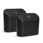 Small Car Trash Can, Car Storage Box, 2-Pack Small Waterproof Car Trash Can with Lid Portable Hanging Storage Box for Car Office