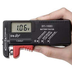 Battery tester with LCD display, black