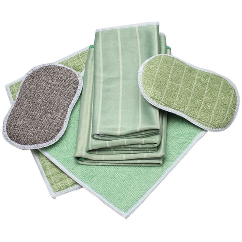 6 Pack Bamboo Microfiber Cleaning Cloths for Glass Bodywork Screens and Smooth Surfaces