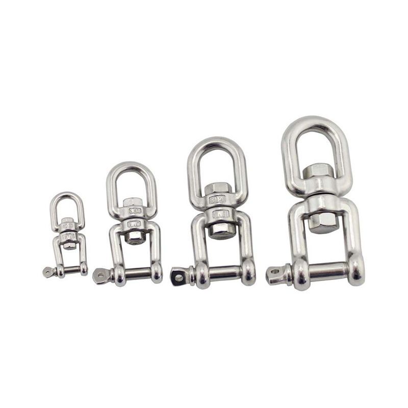 Swivel Shackles Mooring Anchor Chains 304 Stainless Steel Swivel Connector for Marine Boat, 6mm