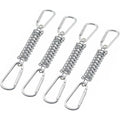 4 Pcs Spring Loop Tension Blind Fixing, Shade Sail Fixings Accessories in Stainless Steel with 4 Helical Springs and 8 Carabiners for Tents, Awnings