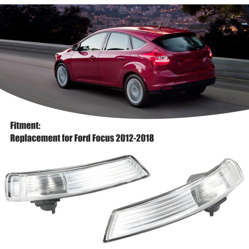 2 Pcs Exterior Mirror Turn Signal Light Replacement Compatible with Ford Focus 2012-2018