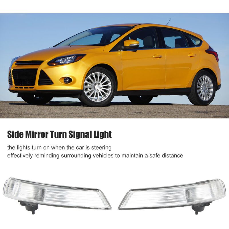 2 Pcs Exterior Mirror Turn Signal Light Replacement Compatible with Ford Focus 2012-2018