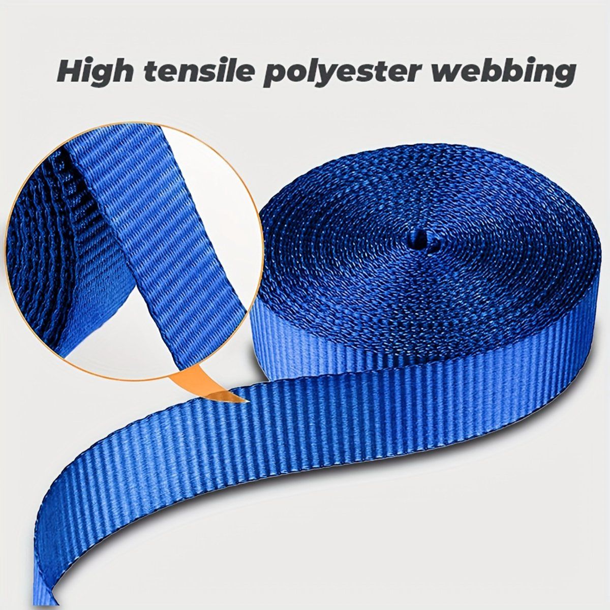 2 Pack Ratchet Tie Down Straps, Heavy Duty Polyester With TPR Grip And Metal S Hooks, For Cargo Kayak Bike Trailer, Blue, 1 in x 15 ft