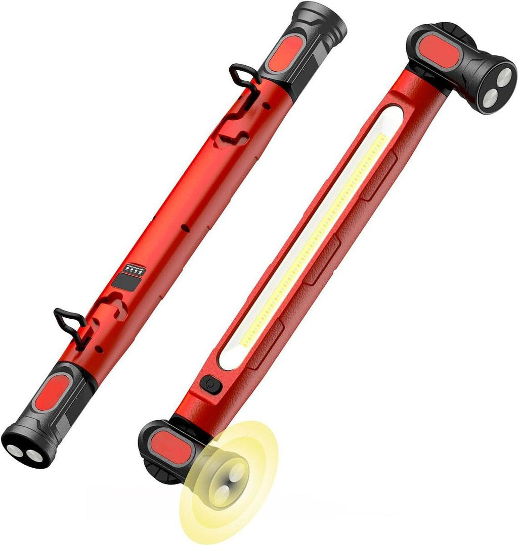 LED Work Light Bar Rechargeable 6000mAh With Magnetic Base 360 Adjustable 3 Color Modes For Auto Repair Garage Camping Red, 3000 lm, 51 cm