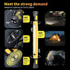 LED Work Light Bar Rechargeable 6000mAh With Magnetic Base 360 Adjustable 3 Color Modes For Auto Repair Garage Camping Red, 3000 lm, 51 cm