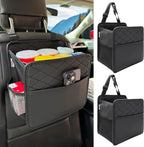 2 Piece Car Trash Can Organizer PU Leather, 8 L
