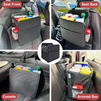 2 Piece Car Trash Can Organizer PU Leather, 8 L