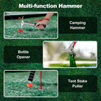 Camping Hammer 3 in 1 with Tent Stake Puller Grey, 29.5 x 11 cm