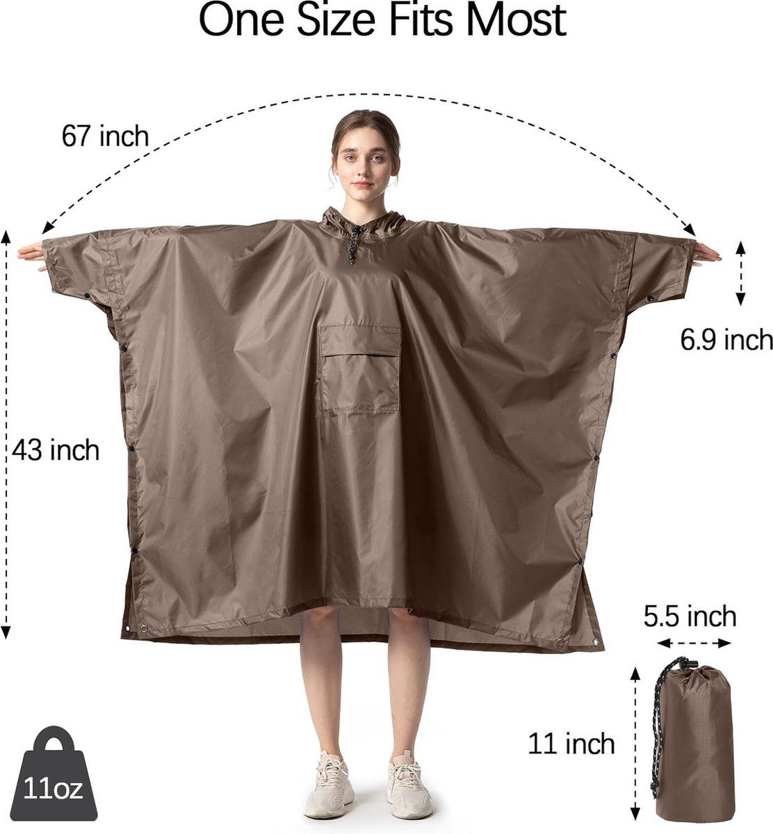 Reusable Waterproof Rain Poncho